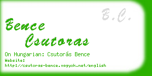 bence csutoras business card